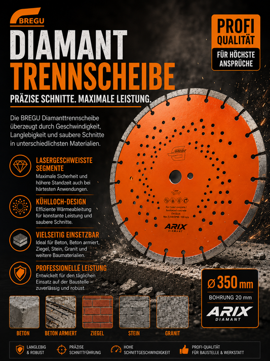 Diamantscheibe mit Arix Diamant für Beton